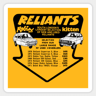 RELIANT ROBIN - dealer advert Sticker